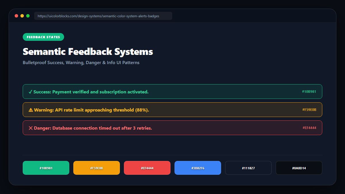 Semantic Color Systems: Success, Warning, Danger & Info States
