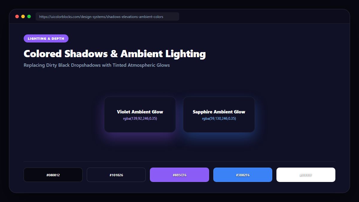 Colored Shadows & Ambient Glows: Enhancing 3D Depth in Web UI