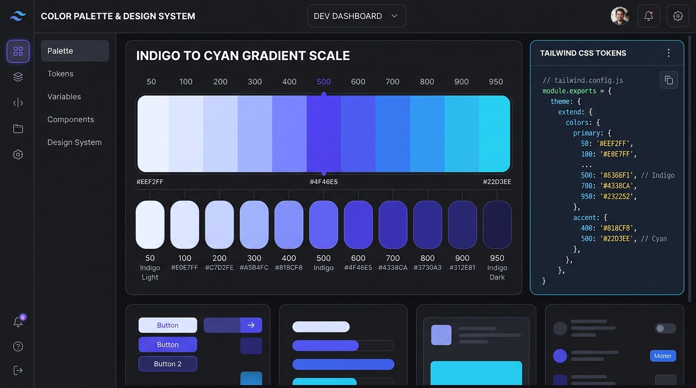 How to Generate Tailwind Color Shades (50–950) from Brand HEX